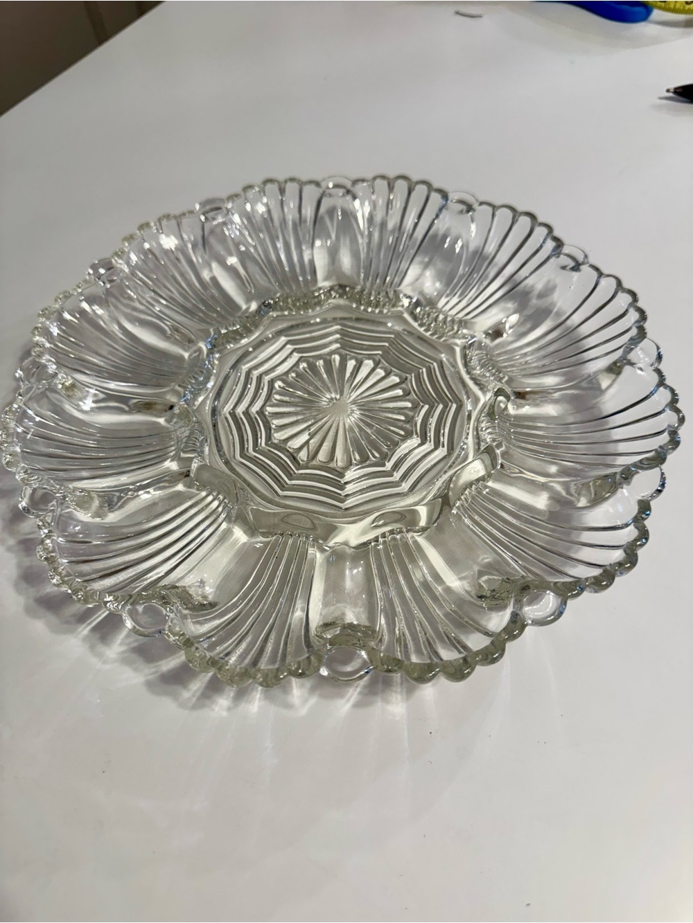 Clear Glass Deviled Egg Plate